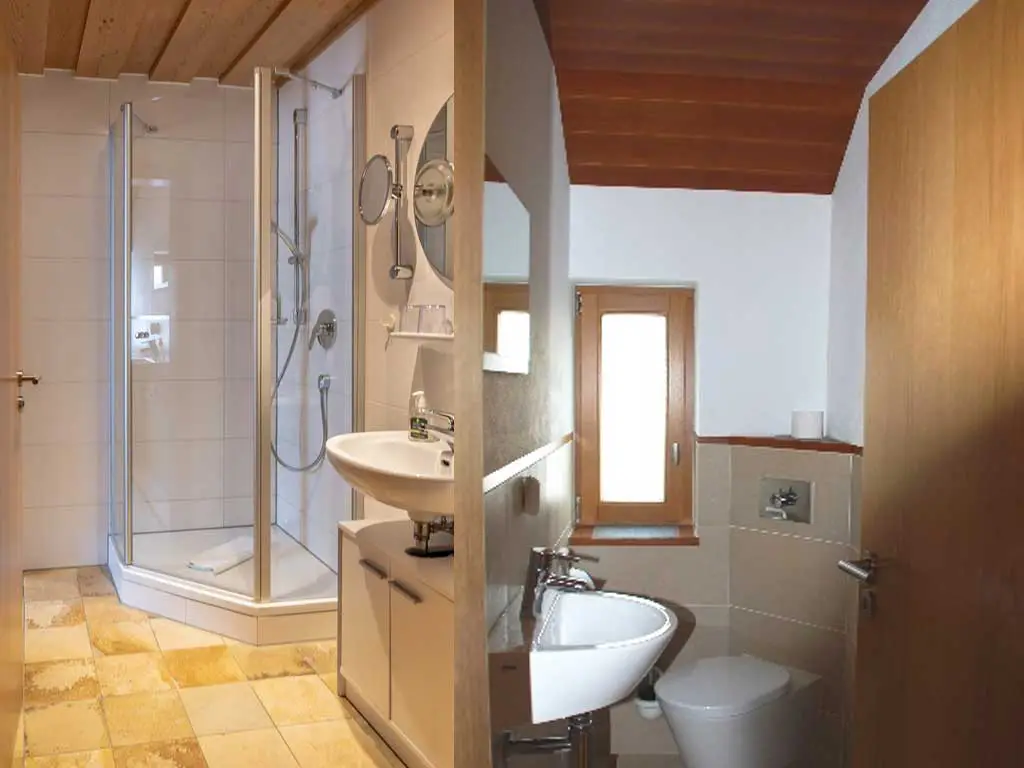 Badezimmer im Appartement 2 des Hotel Dirsch