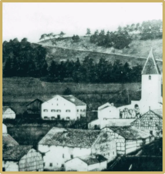 Historische Ansicht des Dorfes Emsing