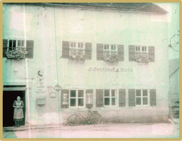 Historische Aufnahme der Fassade des Gasthofs Dirsch