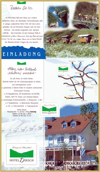 Historisches Ausflugs- und Freizeitprospekt des Hotel Dirsch