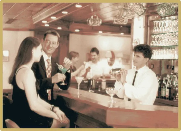 Historische Szene an der Hotelbar