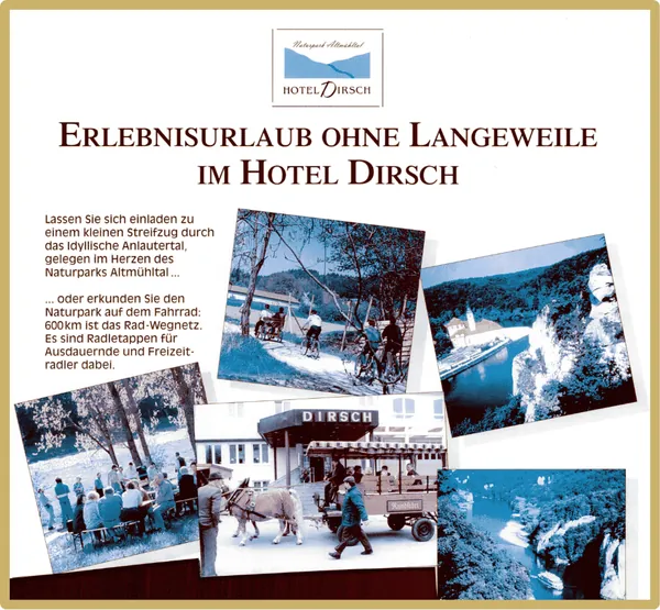 Historisches Prospekt Erlebnisurlaub im Hotel Dirsch