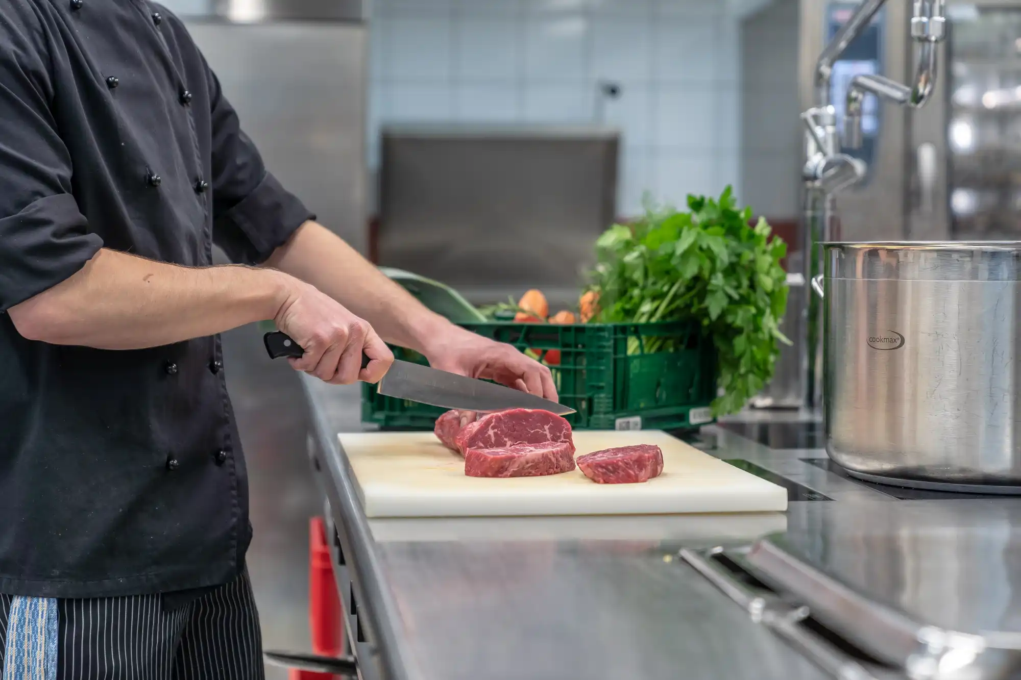 Kitchen preparation at Hotel Dirsch